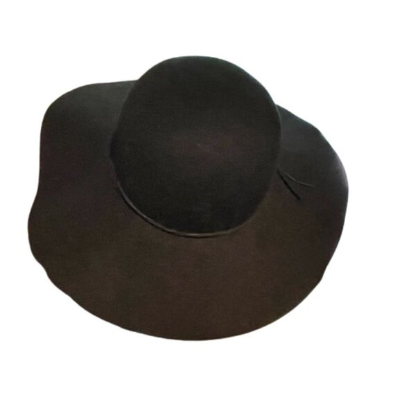 Black felt Floppy Wide Brim Hat Size M/L - Picture 4 of 10